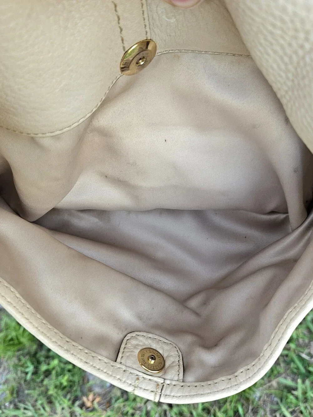 Coach Soho Double Pocket Buckle Flap 11842 Ivory Pebbled Leather Shoulder Bag